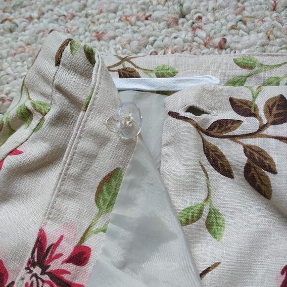 Bridgewater Classics Wrap Skirt 12P Petite Multicolor Floral Linen Blend Lined - Picture 3 of 7
